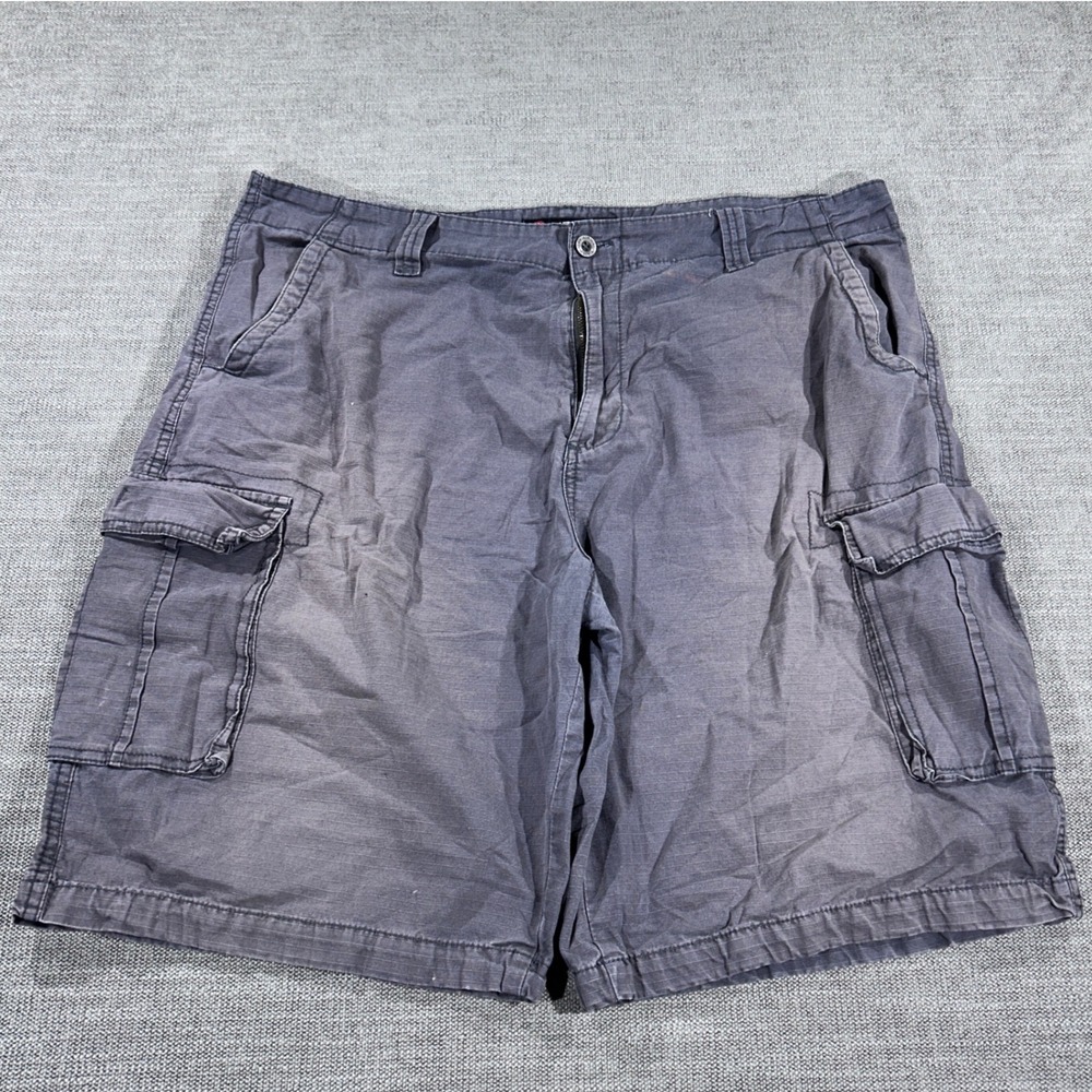 Airwalk Cargo Shorts Mens 38 Grey Good Ripstop Utilitarian Relaxed Fit Skate